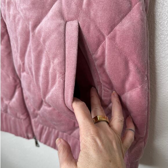 NWT Moncler Purple & Pink Mixed Media Sleeveless Velvet Short Vest L - Picture 4 of 15